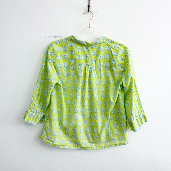 SZ Blockprints x J.Crew Green Paisley Cotton Pajama Set Size S - Picture 3 of 6